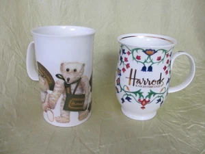 HARRODS MUGS Teddybär Goldrand Blumen gerade kurvig rund Goldrand Shot Flagge - Bild 1 von 5