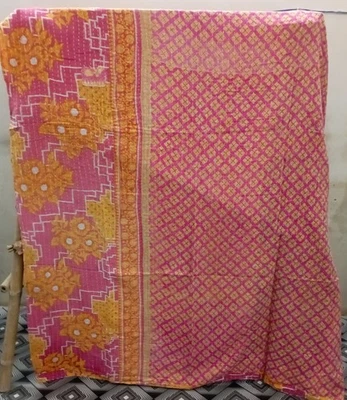 双面 Kantha 被子印度复古床上用品套装被子被套毯子 — 第 1/2 张图片