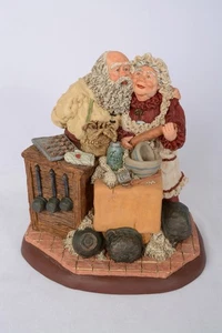 1992 Vintage June McKenna Harz Santa & Mrs. Claus Figur 9 1-2" Backen Plätzchen - Bild 1 von 10