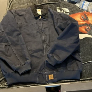 Chaqueta de Trabajo De Colección Años 00 Carhartt Azul Marino Acolchada Forrada Santa Fe Talla 3XL - Imagen 1 de 10
