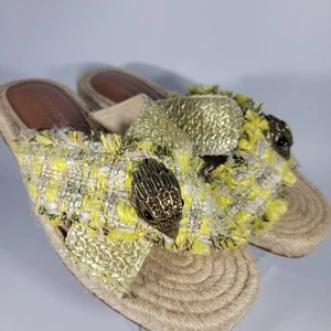 Kurt Geiger London Kensington gelbe Pantoletten Sandalen Espadrille Größe EU 38 EUC - Bild 1 von 15