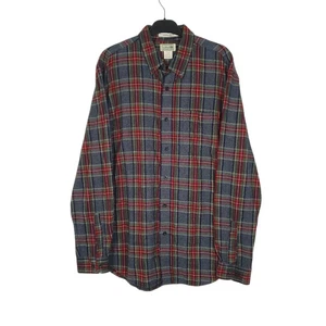 Camicia L.L.BEAN grigia a quadri in flanella spessa a quadri manica lunga cotone uomo L - Foto 1 di 4