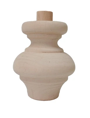PIEDE PIEDINO LEGNO GREZZO NATURALE H. MM 100 X Ø 85 CON SPINA H. MM 10 X Ø 20 - Immagine 1 di 4
