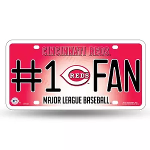 CINCINNATI REDS #1 FAN CAR TRUCK TAG LICENSE PLATE MLB BASEBALL METAL SIGN - Picture 1 of 4