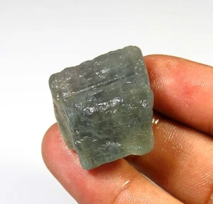 Natural Sky Blue Moss Aquamarine Raw Rough Gemstone For Jewelry 24x22 mm #5950 - Picture 1 of 9