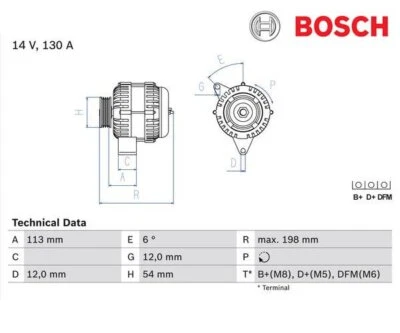 Generador BOSCH 0986049000 para Saab 9-3 9-3 Combi 9-5 Combi Foto 1 de 2