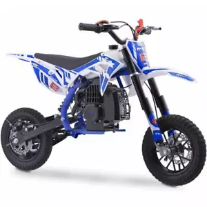 MotoTec Kids Gas Dirt Bike 52cc 2-Stroke Mini Motorcycle Scooter - Blue - Picture 1 of 7