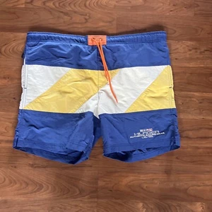 Mens Vintage Tommy Hilfiger Sailing Gear XL Swim Trunks Spell Out Logo Rare - Picture 1 of 12