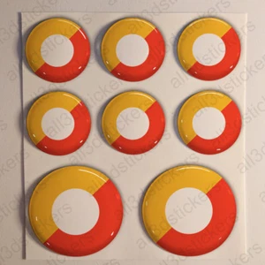 Bhutan Stickers Air Force Roundel Cockade 3D Adhesive Flag Resin Domed - Picture 1 of 1