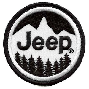 Jeep Car Logo Patch Open Road Mountain Forrest Embroidered Iron On - Picture 1 of 3