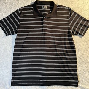 Callaway Opti Dri Short Sleeve Polo Shirt Mens XL Black Striped - Bild 1 von 9