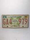 1981 Mississippi License Plate Hinds Ga4 979 Red On White Magnolia Hospitality