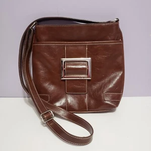 Nine West Brown Faux Leather Crossbody Hipster Purse Women's 8.5"×8.5" - Picture 1 of 10