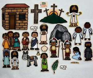 DS He is Risen Jesus Bible Felt Figures Flannel Board Stories Crucifixion Easter - Picture 1 of 1