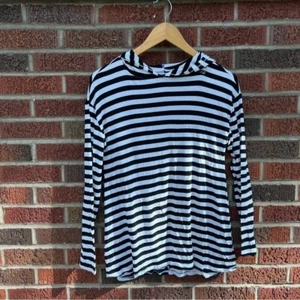 Justice Black and White Striped Long Sleeve Hoodie - Picture 1 of 2