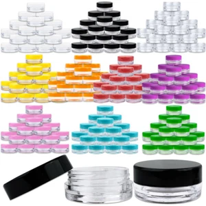 50 Jars 3 Gram 3ml Acrylic Plastic Jar Sample Containers BPA FREE - Picture 1 of 71