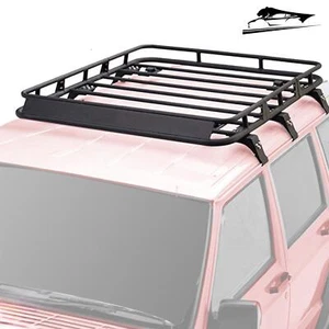 58'' Black Roof Rack Cargo Carrier Basket For Jeep Cherokee XJ 1984-2001 - Picture 1 of 22