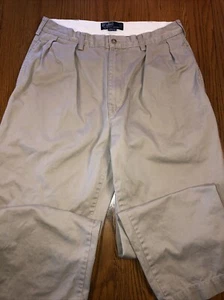 Polo Ralph Lauren Men's Beige Cotton Pleated Chino Andrew Pant Size 34x28 - Picture 1 of 6