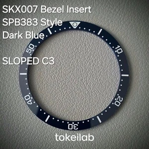 Inserto de bisel SKX007 cerámica C3 (estilo SPB383) / inclinado / azul oscuro - Imagen 1 de 1