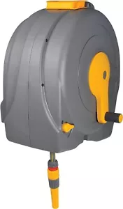 More details for hozelock garden hose fast reel pipe 40m compact watering cart wall mounted 2496