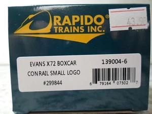 Rapido Trains #139004-6, Evans X72 Boxcar Conrail Small Logo #299844 - Picture 1 of 2
