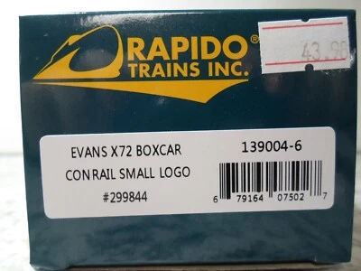 Rapido Trains #139004-6, Evans X72 Boxcar Conrail Small Logo #299844 - Image 1 of 2