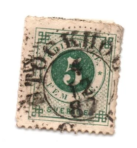 SUECIA, 1886 Numerales en círculo MC: 32 5ore Sello usado (a1) - Imagen 1 de 1