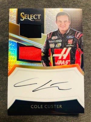 2017 Panini Select Cole Custer RC Auto Autograph Firesuit Sheet Metal Prizm Rare - Image 1 of 2
