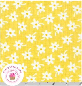 Kaufman BASKET OF BLOOMS 20490 140 Yellow ZIMMERMAN Quilt Fabric 30's REPRO - Picture 1 of 3