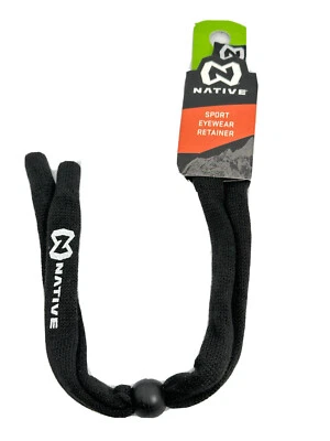 NUEVO NATIVO Negro Deportes Algodón Gafas Retenedor Cordón con Cuentas Cincha Foto 1 de 4