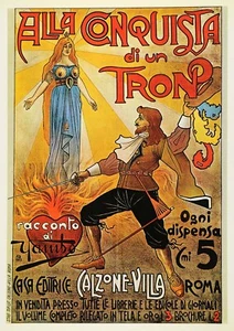 Reproduction Vintage "Alla Conquista" Italy Poster, Home Wall Art, Size: A2 - Picture 1 of 1