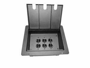 PROCRAFT FPPL-3DUP-BK - Bolsillo empotrado para escenario/caja de piso cargada con 3 AC dúplex - Imagen 1 de 4