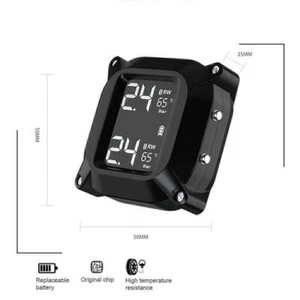 Wireless Motorcycle TPMS Tire Tyre Pressure Monitor System W/ 2 External Sensors - Picture 1 of 11