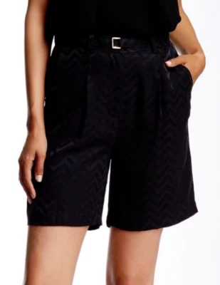 Pantalón Corto Equipment Signature Seda Estampado Chevron con Cinturón Negro Nuevo con Etiquetas $248 Foto 1 de 4