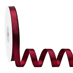 Double Face Wine Red Satin Ribbon 3/8 Inch X 50 Yards Polyester Wine Red Ribb... - Picture 1 of 4