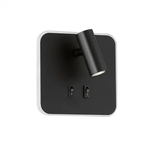 Fischer & Honsel Mila LED lámpara de pared foco negro conmutable  - Imagen 1 de 4