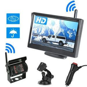 Wireless 5" Monitor Car Truck Rear View System Backup Camera IR Night Vision Kit - Picture 1 of 24