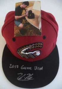 KEVIN NEWMAN SIGNED 2017 GAME USED INDIANAPOLIS INDIANS CAP PHOTO PROOF PIRATES - Picture 1 of 5
