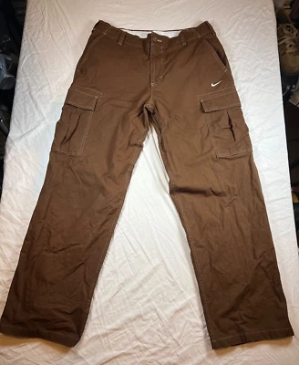 Pantalones cargo 33x30 Nike SB Kearny marrón patinador holgados ajustables rectos informales Foto 1 de 4