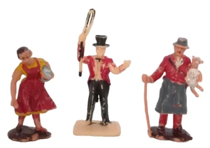 VTG 1950s Toy Lot of 3 Figures Miniature Plastic People Farm & Circus Hong Kong - Picture 1 of 15