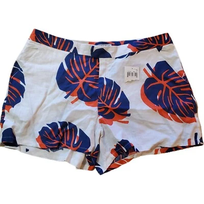 Lucky Brand Shorts Linen Floral Tropical Vacation Womens Size 10 White Chino  - Image 1 of 4