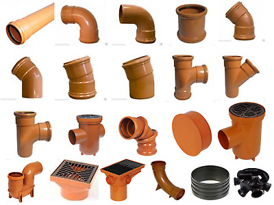 Underground Drainage Pipes & Fittings Couplers Bends Covers Sewer Soil 110mm • 14.35£