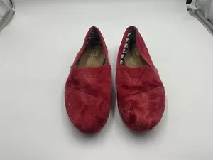 Toms Women's Burgandy Classic Slip On Shoes Sherry Stonewash Corduroy Sz w8 - Picture 1 of 8