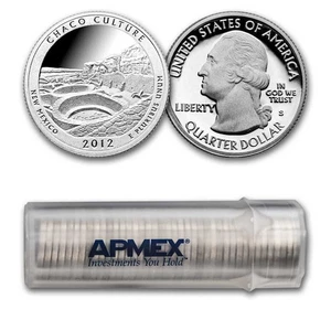 2012-S ATB Quarter Chaco Culture (Silver) 40-Coin Proof Roll - Picture 1 of 3