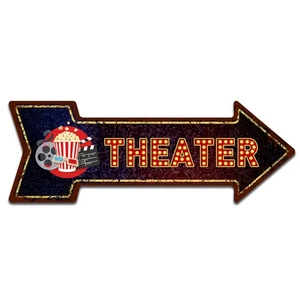 Insegna Cinema, Decorazione Parete Vintage per Bar, Caffè Pub, Sala Media, 6" x... - Foto 1 di 7