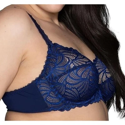 Vanity Fair Indulgence Lace Bra (Size 34D) Underwired Non-Padded Soft Mesh Chic - Image 1 of 4