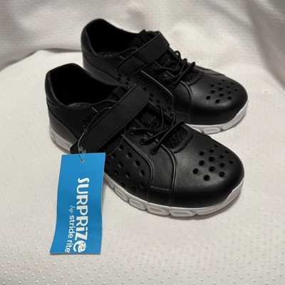 Stride Rite Black Shoes Strap and Perforated Design Boys Size 11 New  - Image 1 of 4