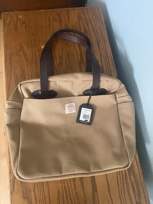 Filson Zipper Tote Bag Made in USA Seconds Tan Rugged Twill Foto 1 de 4