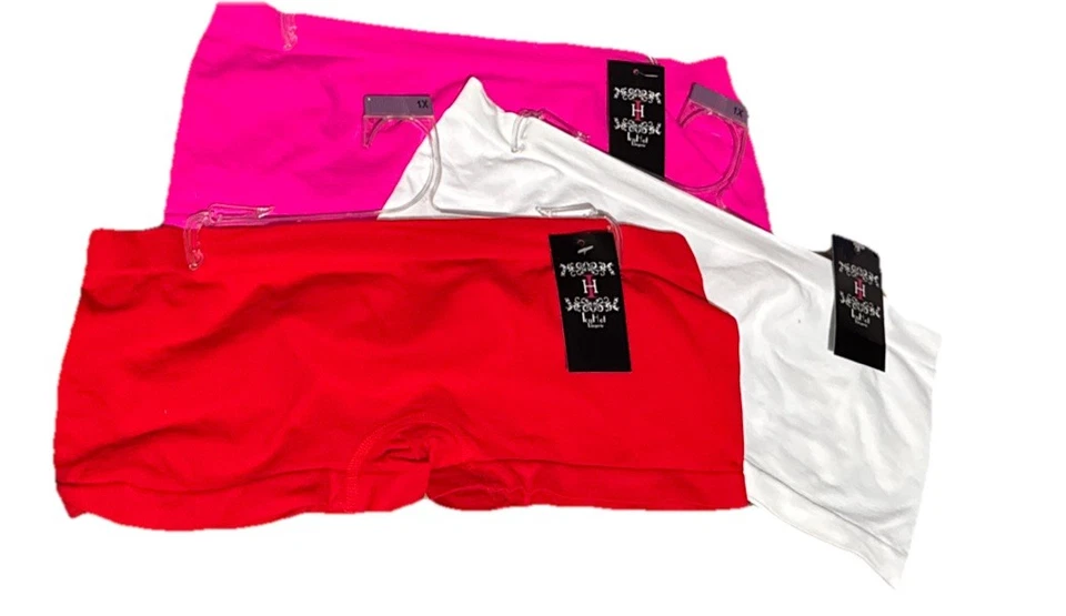 Paquete de 3 bragas cortas ICY HOT para mujer talla 1X microfibra niño rojo/rosa/blanco Foto 1 de 1