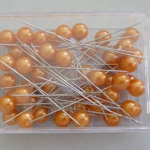 Bead Needles 50x Dekopin Rose Needles Pins Wedding Baptism DIY Orange 10mm - Bild 1 von 4
